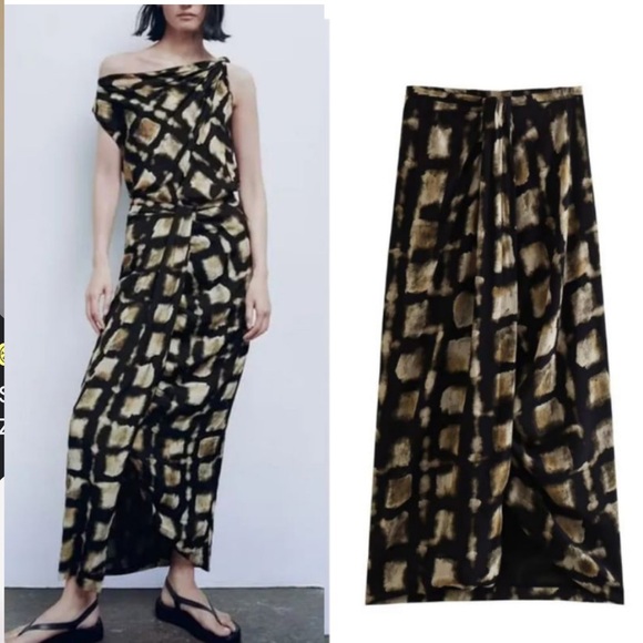 Zara Black Abstract Skirt Set - Picture 1 of 5